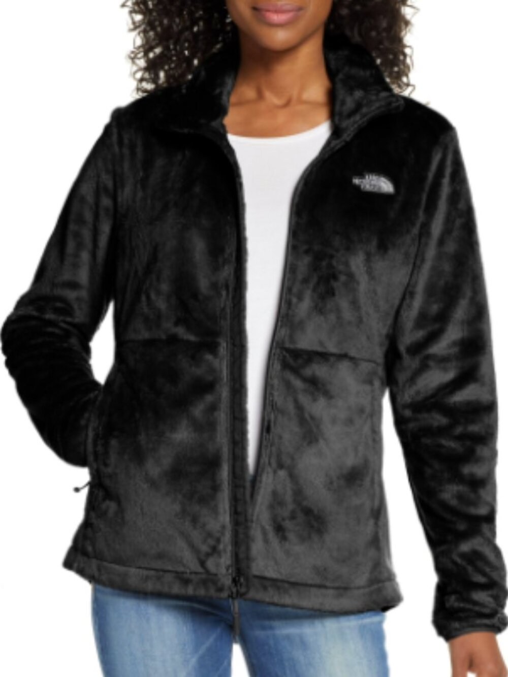 The North Face Women's Osito Jacket Size Medium Black Stand Collar Zip Front